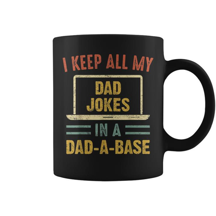 Vintage I Keep All My Dad Jokes In A Dadabase Fathers Day Coffee Mug