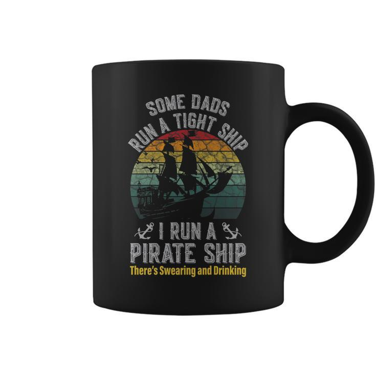 Vintage I Run A Pirate Ship Dad Mom Family Matching Father   Coffee Mug