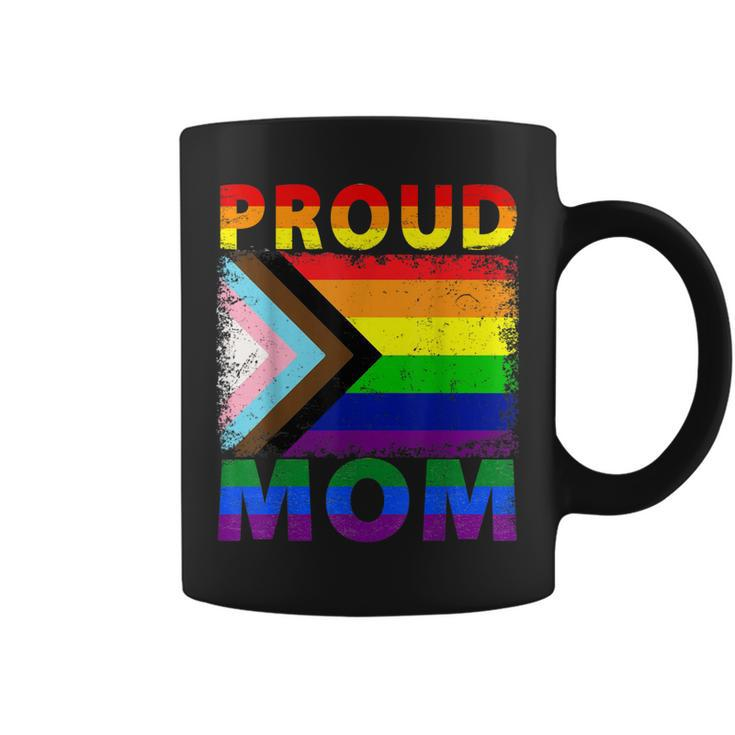 Vintage Lgbtq Rainbow Flag Proud Ally Pride Mom  Coffee Mug