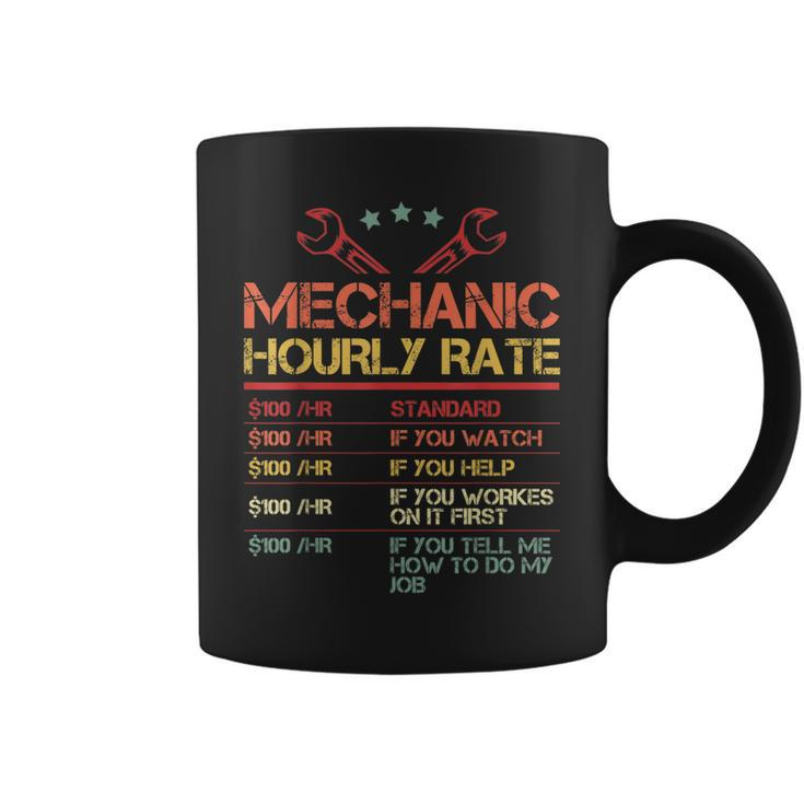 Vintage Mechanic Hourly Rate Costume Labor Rates Gift Men Coffee Mug
