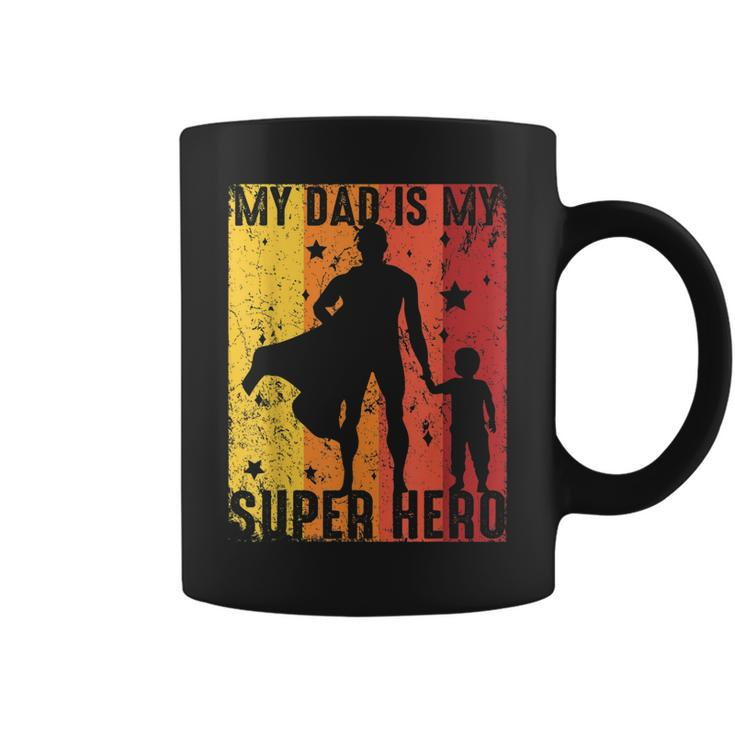 Vintage My Dad Is My Super Hero Retro Dad Superhero For Boys  Coffee Mug