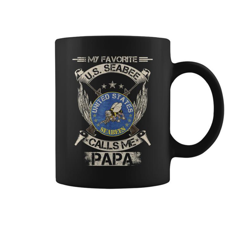 Vintage My Favorite Us Seabee Veteran Calls Me Papa  Coffee Mug