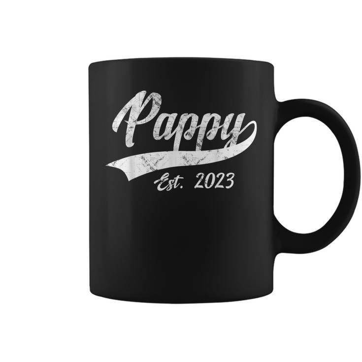 Vintage Pappy Est 2023 Fathers Day Dad Papa Grandpa Men Coffee Mug
