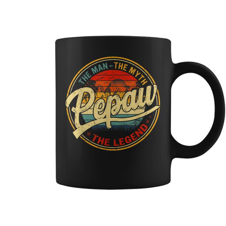 Vintage Pepaw Man Myth Legend Dad Fathers Day Gift Gift For Mens Coffee Mug