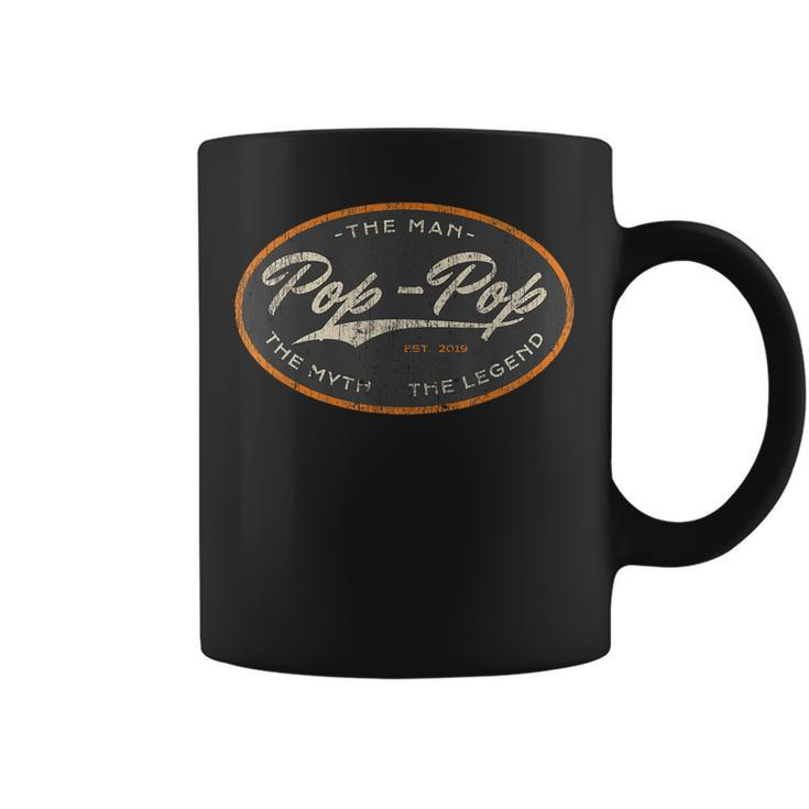 Vintage Pop Pop New Grandpa Est 2019 The Man Myth Legend Gift For Mens Coffee Mug