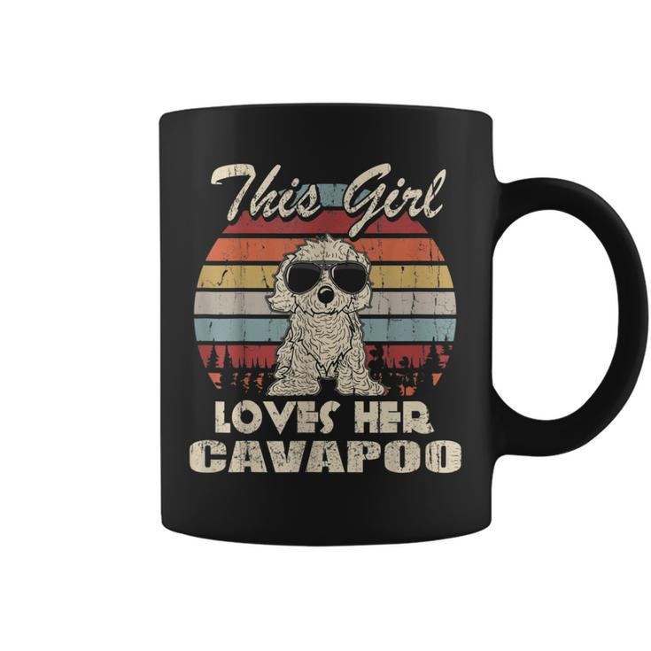 Vintage Retro Cavapoo Girl Cool For Dog Mom   Coffee Mug