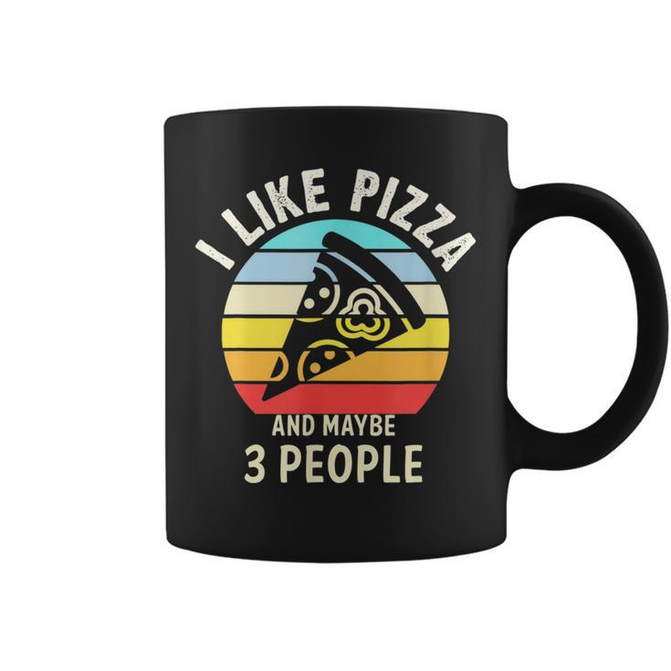 Vintage Retro I Like Pizza And Maybe 3 People Love Pizza  Coffee Mug