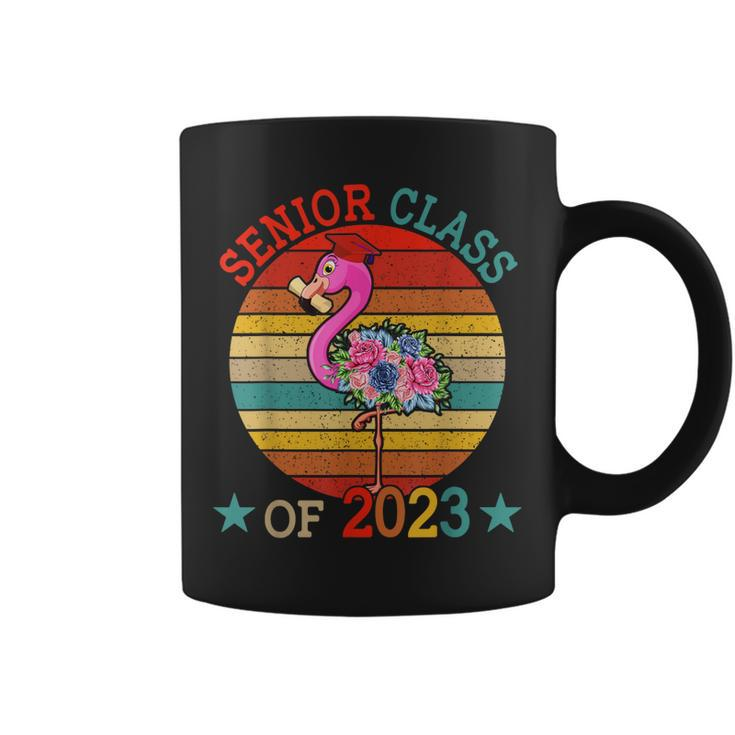 Vintage Retro Senior Class Of 2023 Funny Flamingo Graduation  Coffee Mug