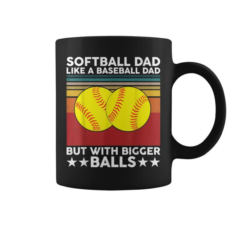 Vintage Softball Dad Like A Baseball Dad Us Flag Fathers Day Coffee Mug