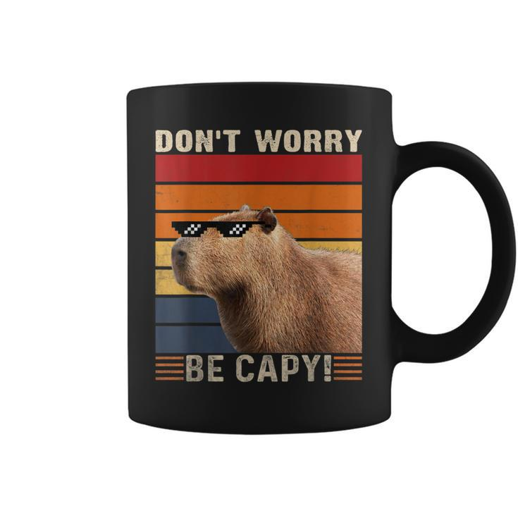 Vintage Sunset Dont Worry Be Capy Funny Capybara  Coffee Mug