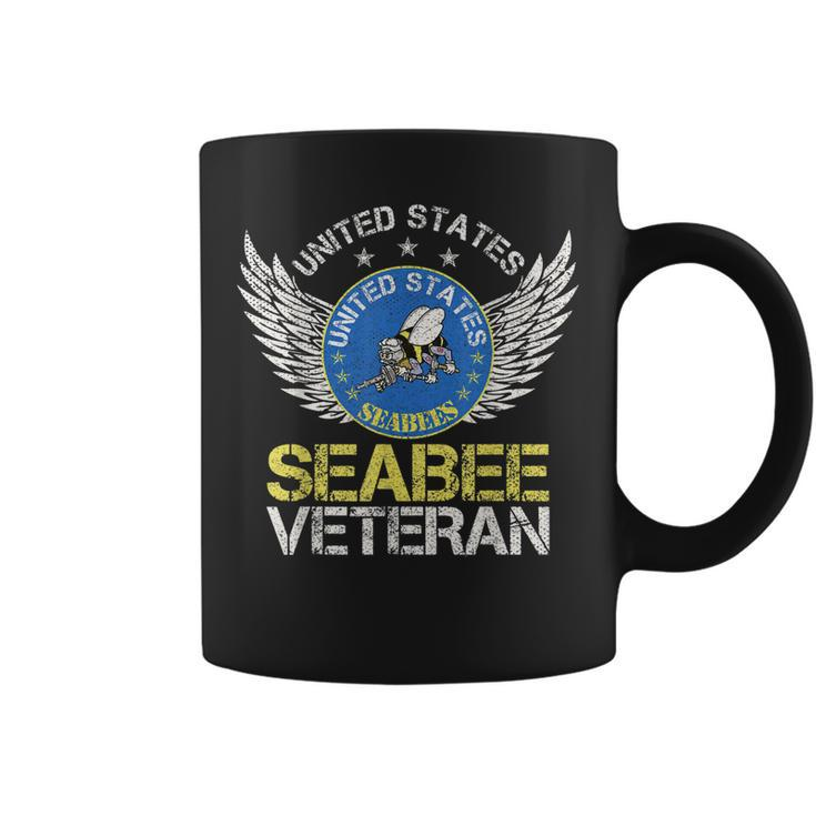 Vintage United States Navy Seabee Veteran Gift Us Military Coffee Mug