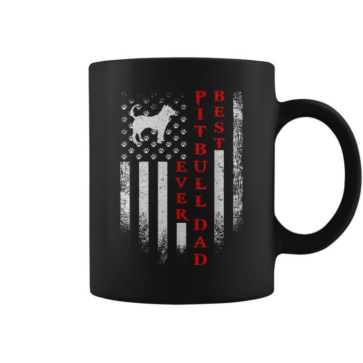 Vintage Usa American Flag Best Pit Bull Pitbull Dog Dad Ever Gift For Mens Coffee Mug