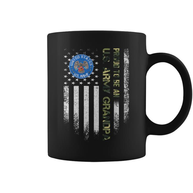 Vintage Usa American Flag Proud To Be An Us Army Grandpa Coffee Mug
