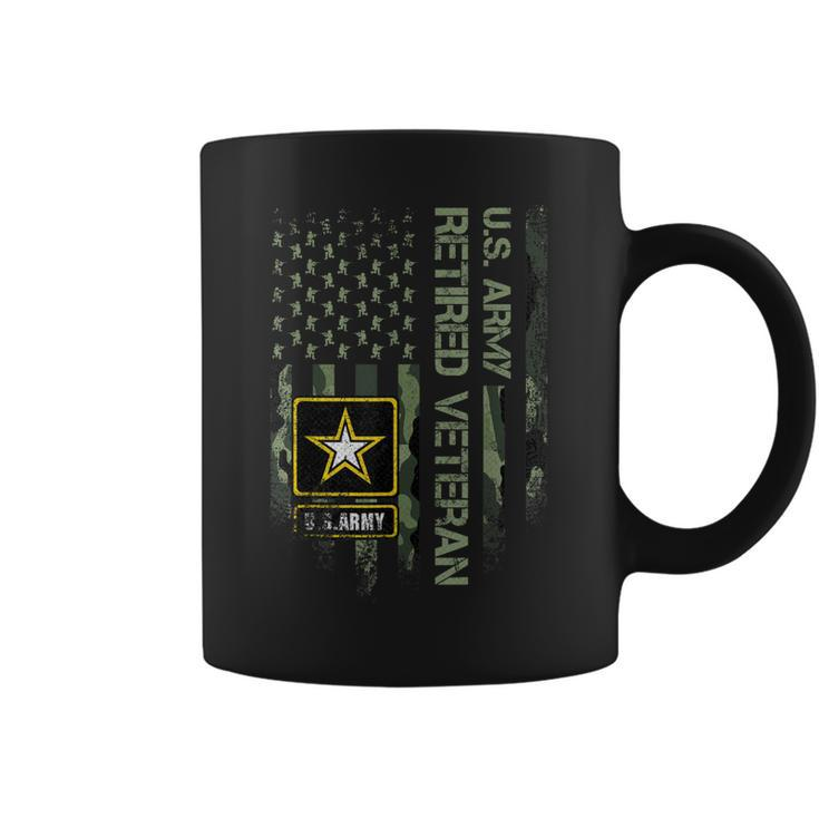 Vintage Usa Camouflage Army Proud Retired Military Veteran Coffee Mug
