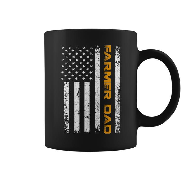 Vintage Usa Farmer Dad American Flag Funny Fathers Day Gift Coffee Mug