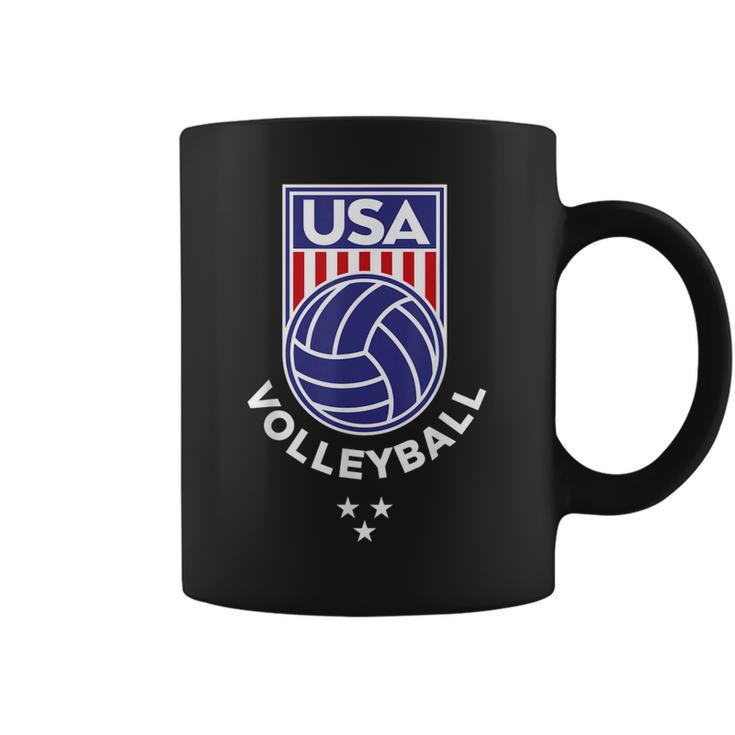 Volleyball Usa Support The Team  Usa Flag Beach  Coffee Mug