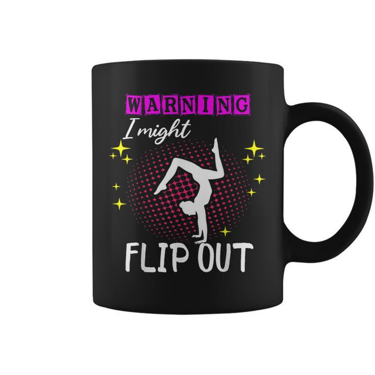 Warning I Might Flip Out Funny Gymnast Cheerleading  Coffee Mug