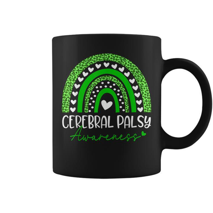 We Wear Green Cerebral Palsy Cp Awareness Rainbow Leopard  Coffee Mug