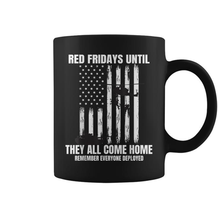 Wear Red On Fridays Military Remember Everyone Deployed Flag Coffee Mug