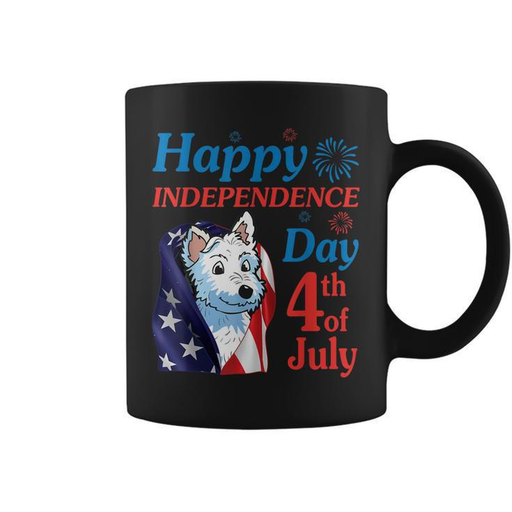 Westie Dog Happy Independence Day 4Th Of July Day Dad Mom Coffee Mug