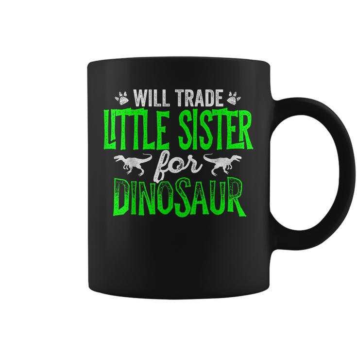 Will Trade Little Sister For Dinosaur Matching Coffee Mug