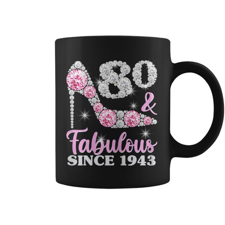 Womens 80 & Fabulous 80 Years Old 80Th Birthday Diamond Crown Shoes  Coffee Mug