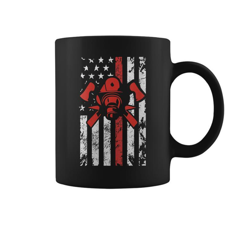 Womens American Flag Fire Fighter  Coffee Mug