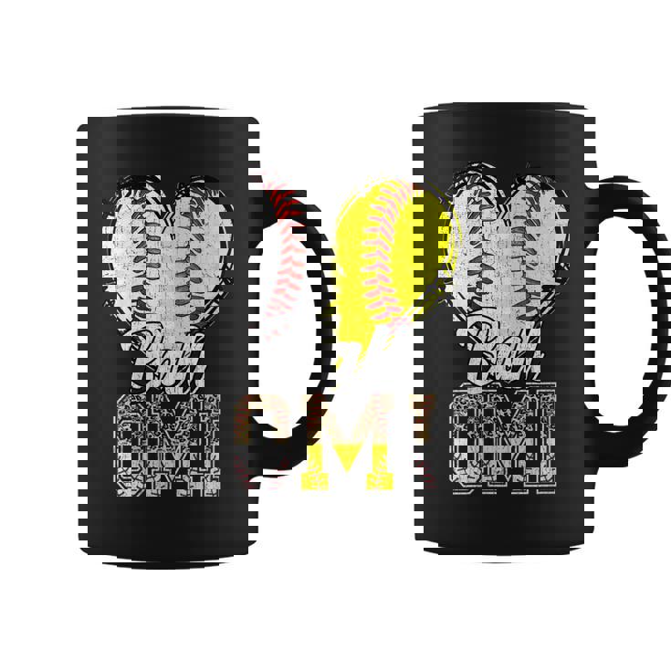 Womens Ball Omi Heart Baseball Softball Mothers Day Coffee Mug