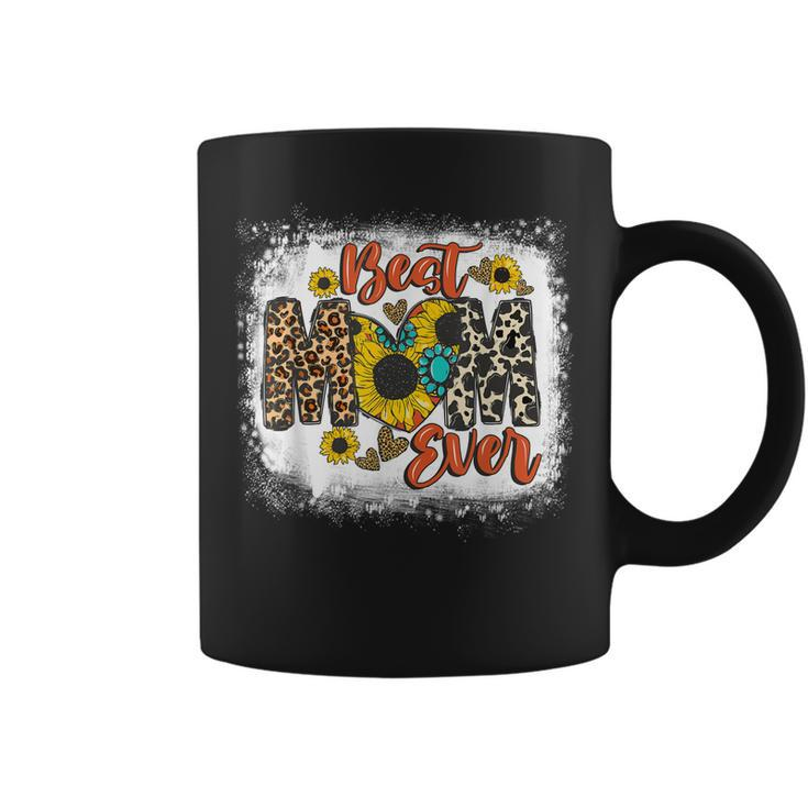 Womens Best Mom Ever Sunflower Leopard Happy Mothers Day Coffee Mug