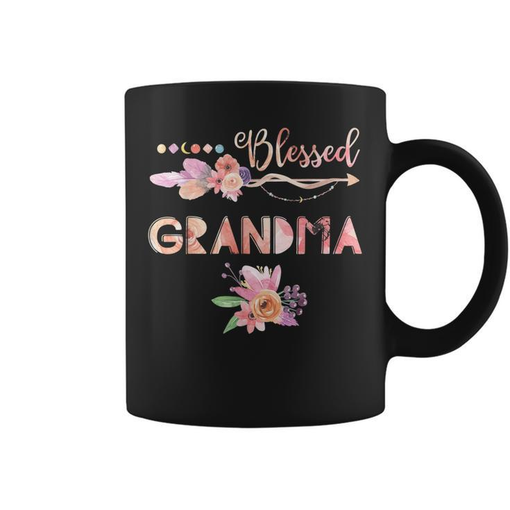 Womens Blessed Grandma Floral Grandma Mothers Day Gift  Coffee Mug