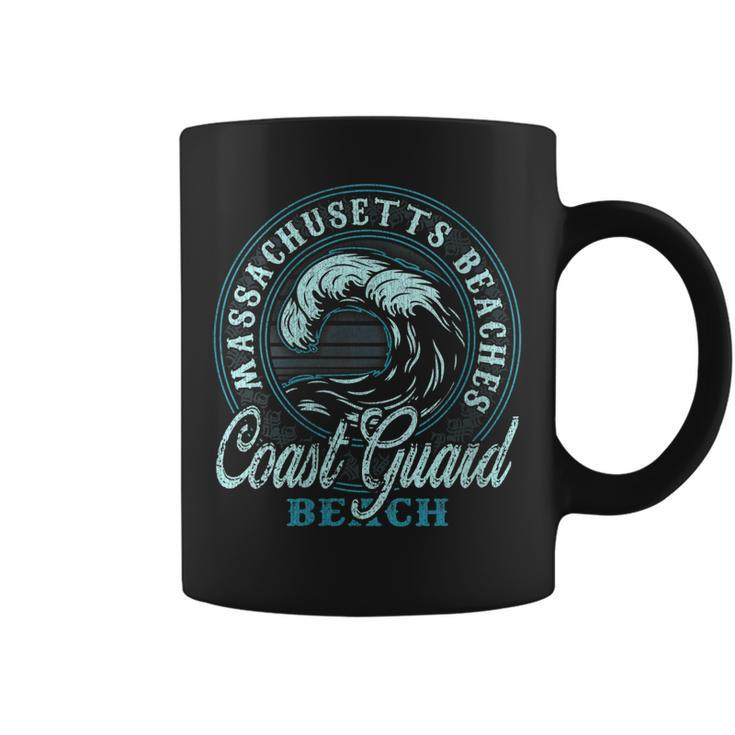 Womens Coast Guard Beach Retro Wave Circle  Coffee Mug