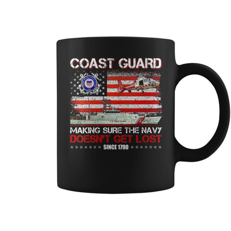 Womens Coast Guard Veteran  Uscg American Flag Veterans Day  Coffee Mug