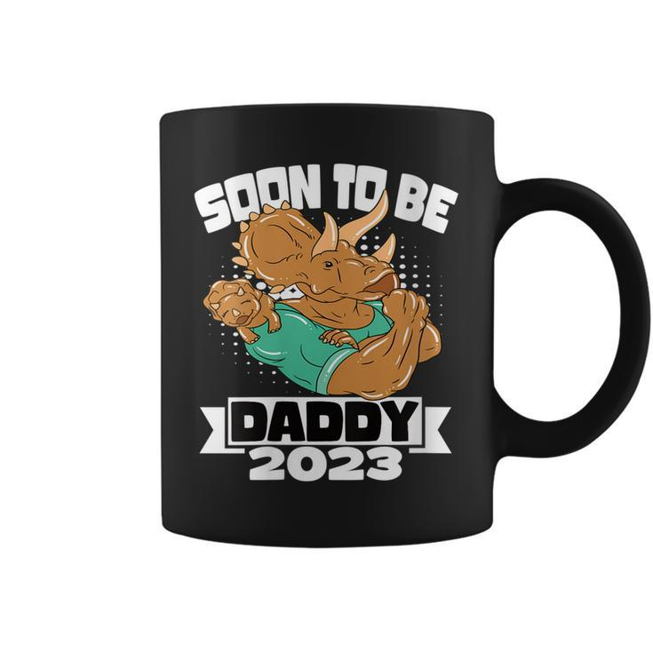 Womens Dino Dad Soon To Be Daddy 2023 Fathers Day  Coffee Mug