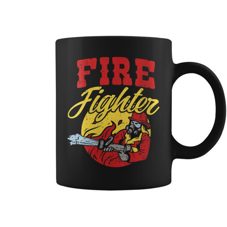Womens Fire Fighter With Water Hose Fighting The Fire Gift  Coffee Mug