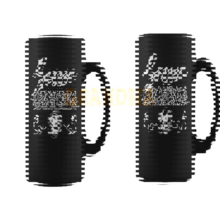 Womens Funny Soccer Fan Leopard Pattern Women Grandma Soccer Player  Coffee Mug