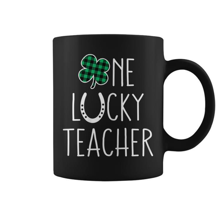 Womens Funny St Patricks Day Gift For Prek Kinder One Lucky Teacher  Coffee Mug