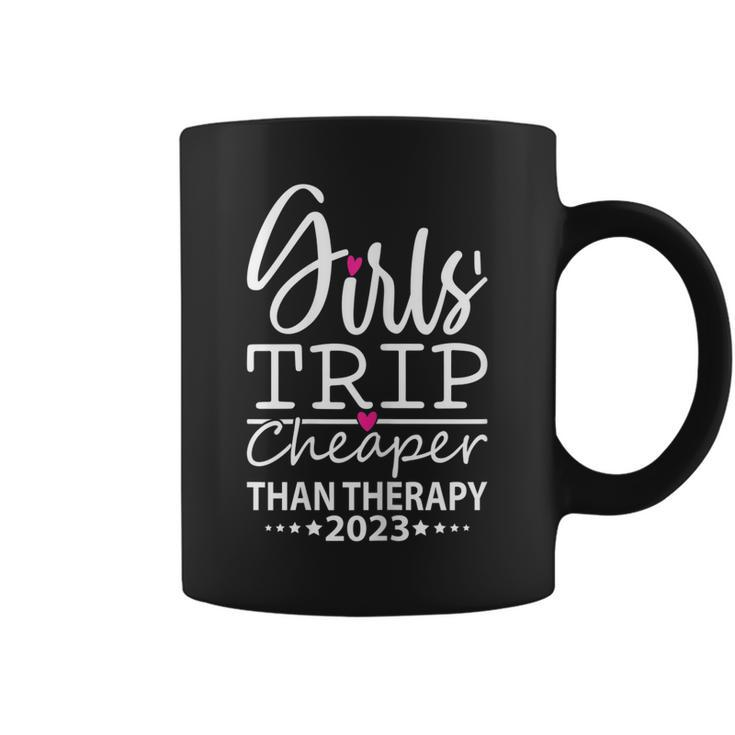 Womens Girls Trip Cheapers Than Therapy 2023 Girls Vacation Party  Coffee Mug