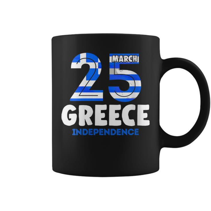 Womens Greek Independence Day 25 March Greece Flag  Coffee Mug