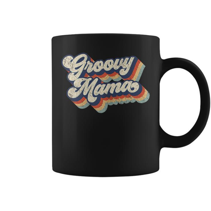 Womens Groovy Mama Retro Vintage Style Graphic Design Womens  Coffee Mug