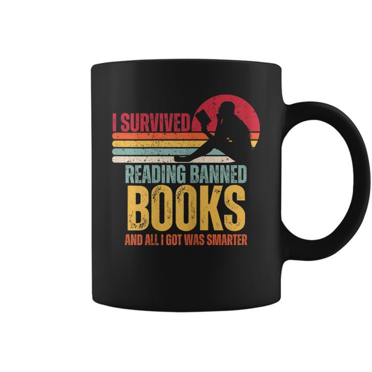 Womens I Survived Reading Banned Books - Banned Books Lovers  Coffee Mug