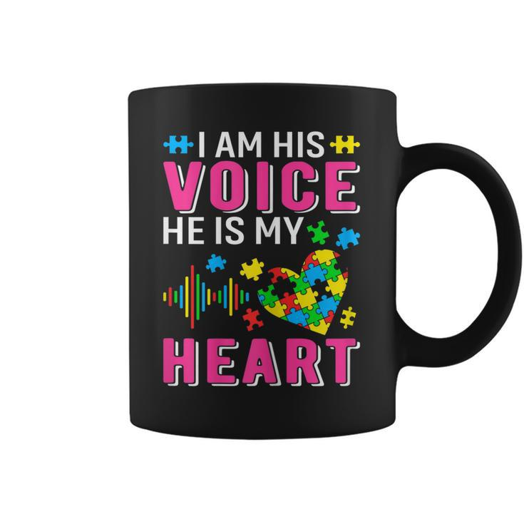 Womens Im His Voice Autism Mom Grandma Sister Aunt Teacher Friends  Coffee Mug