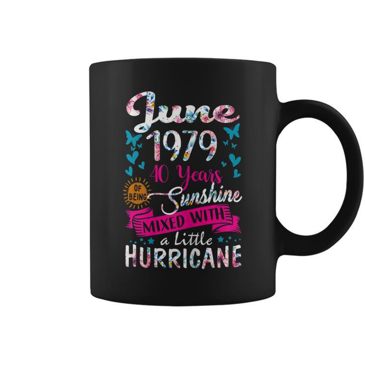 Womens June 1979 Birthday Gifts Floral Tee For Womens Coffee Mug