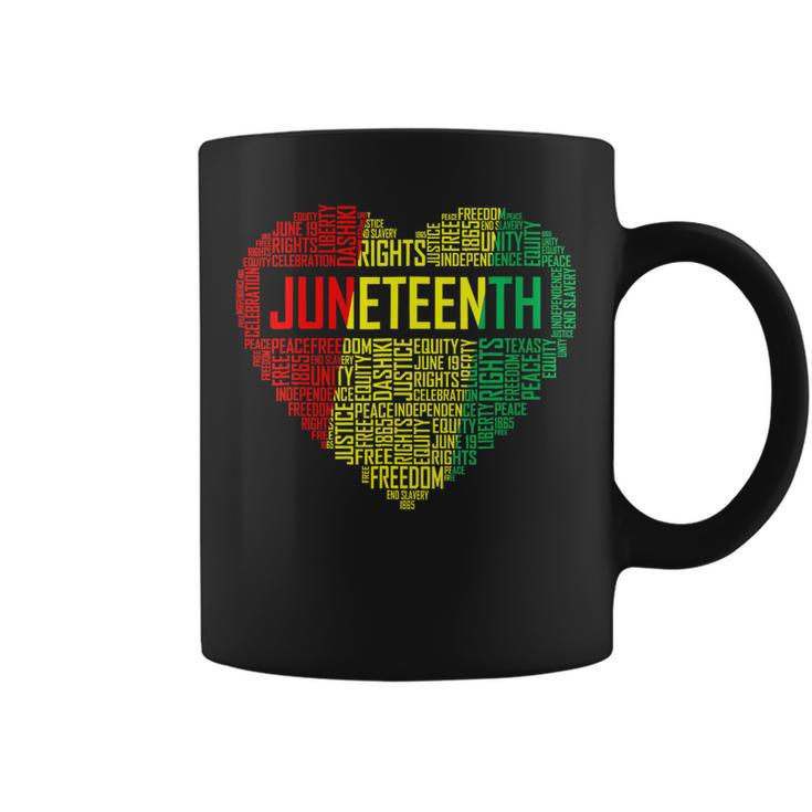 Womens Junenth Heart Black Pride Freedom Day 1865 June 19Th  Coffee Mug