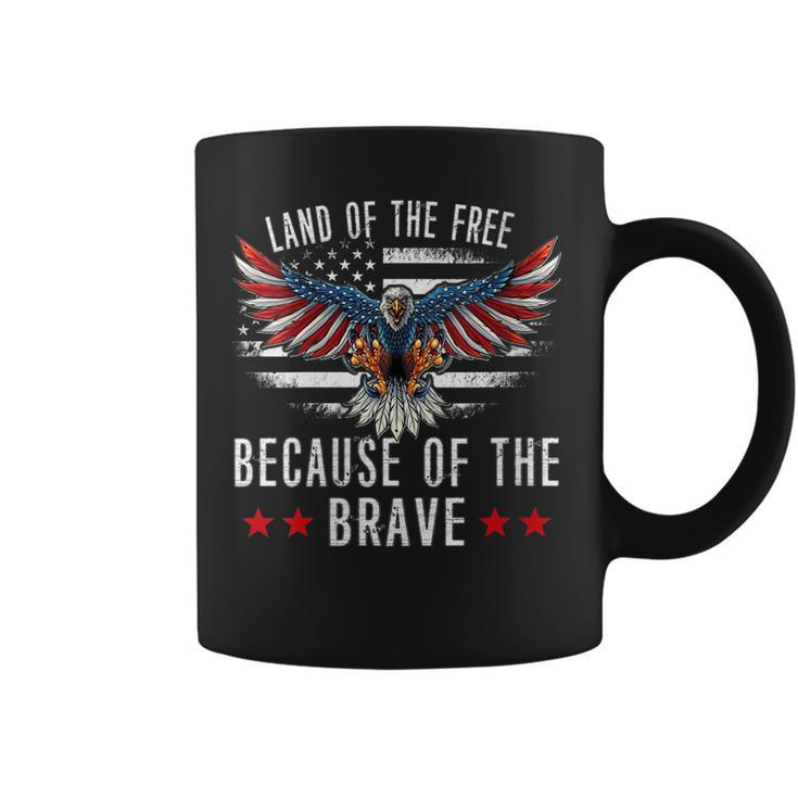 Womens Land Of The FreeBecause Of The Brave Memorial Day Patriotic  Coffee Mug