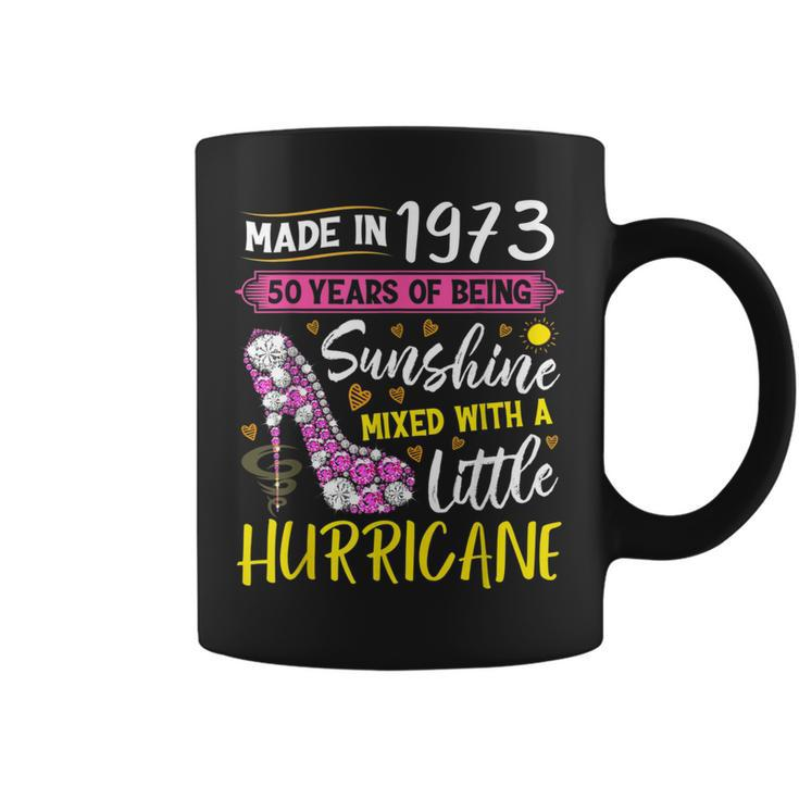 Womens Made In 1973 Floral 50 Year Old 50Th Birthday Gifts  Coffee Mug