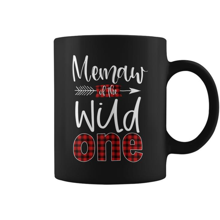 Womens Memaw Of The Wild One Buffalo Plaid Lumberjack 1St Birthday  Coffee Mug