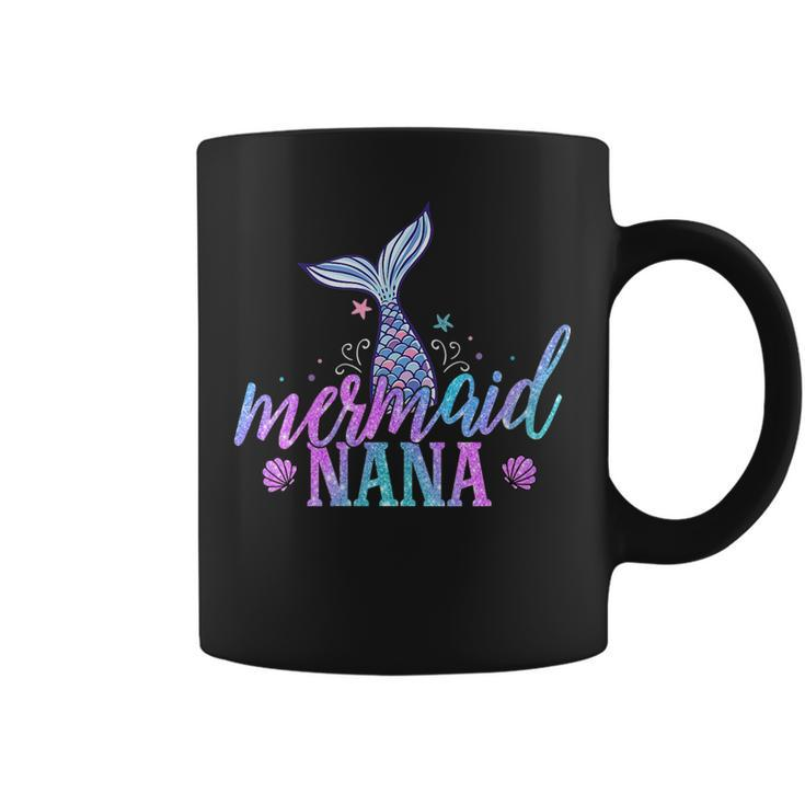 Womens Mermaid Nana Vintage Style Beach Birthday Party Squad  Coffee Mug