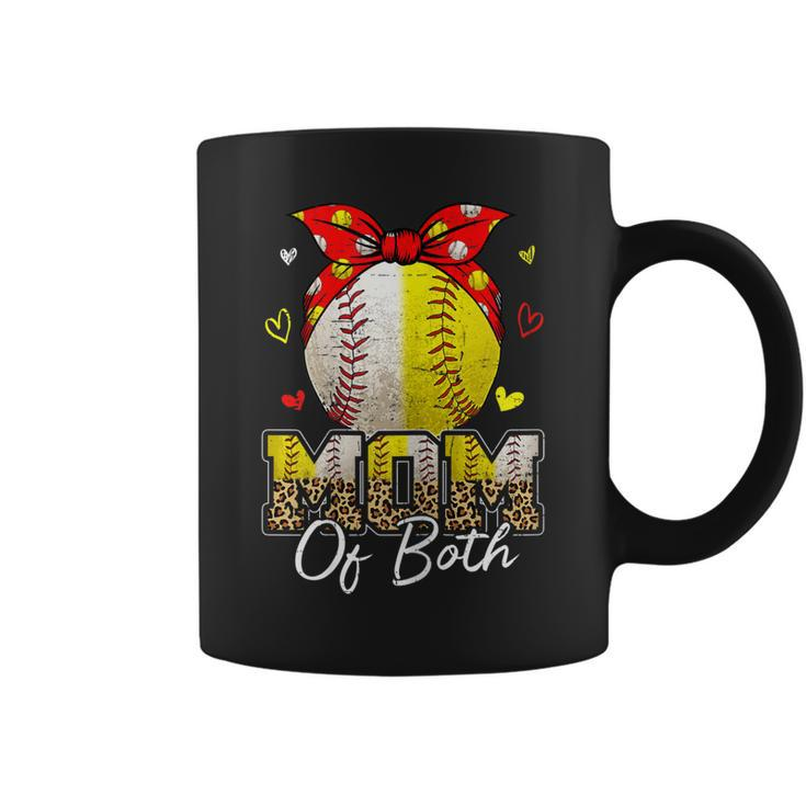 Womens Mom Of Both Baseball And Softball Mom  Mothers Day  Coffee Mug