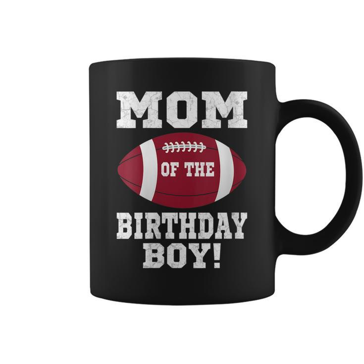 Womens Mom Of The Birthday Boy Football Lover Vintage Retro  Coffee Mug
