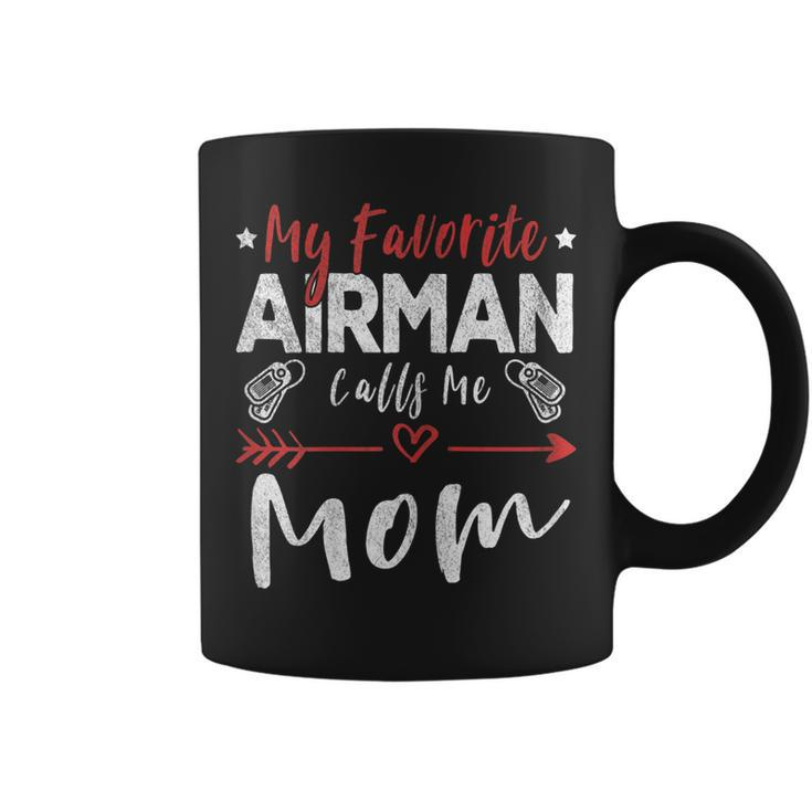 Womens My Favorite Airman Calls Me Mom Air Force Soldier Mom  Coffee Mug
